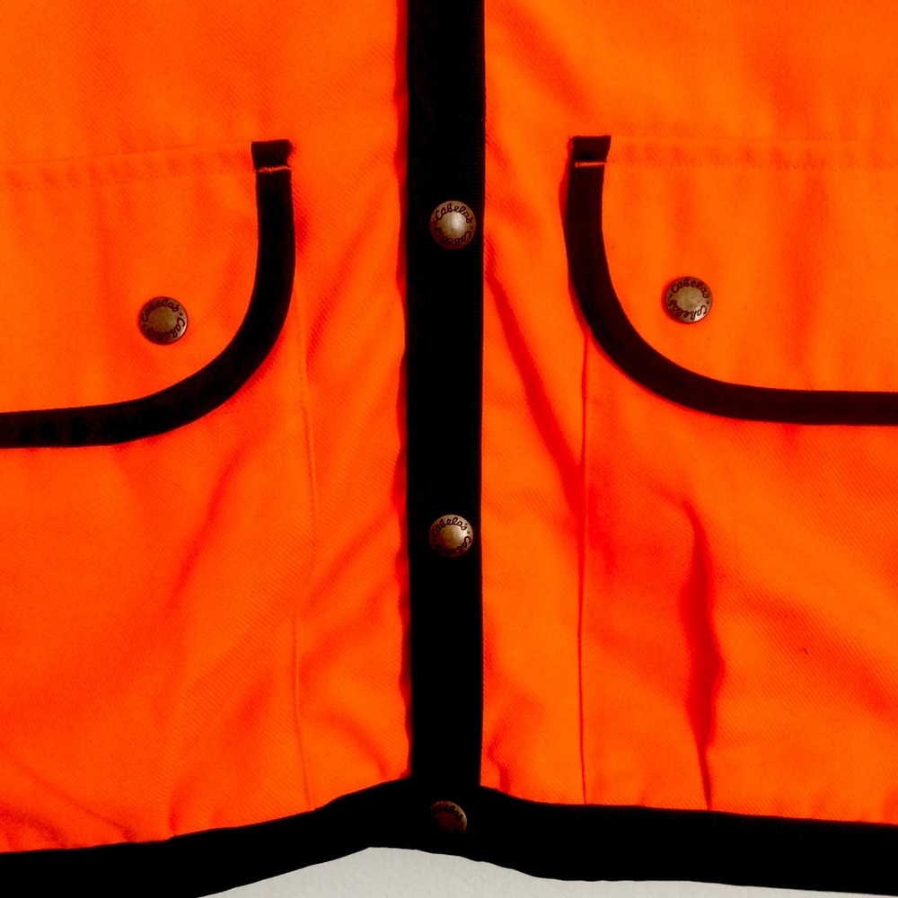 Cabela’s High Visibility Bright Orange Safety Work Hunting Vest Sz L-XL - Picture 5 of 13